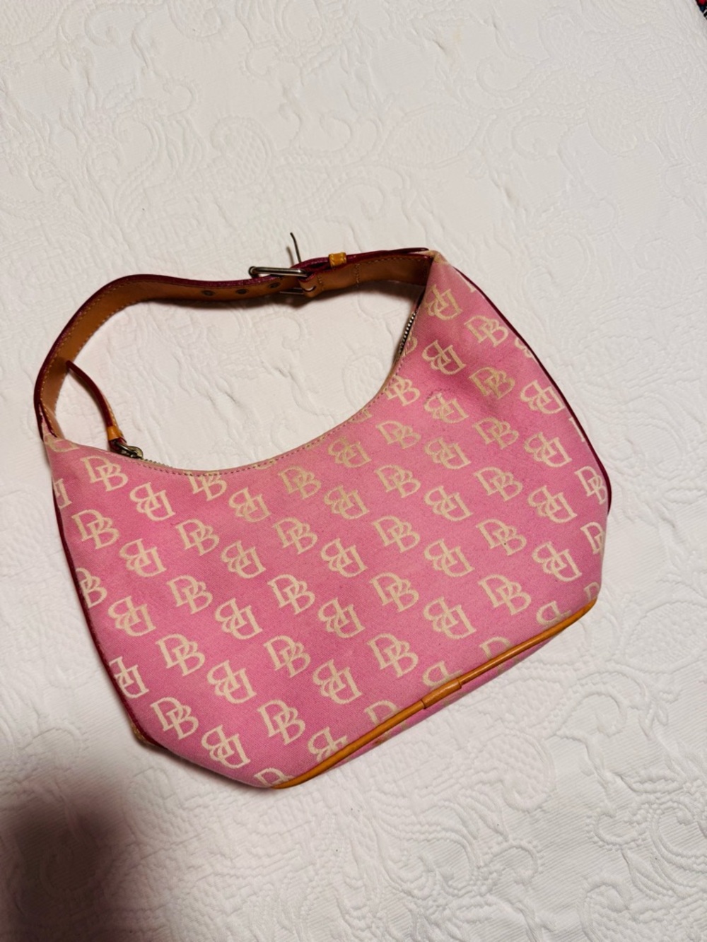 Dooney and Bourke Designer-Style Pink Monogram Shoulder Bag